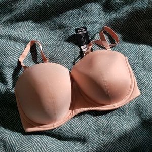 Torrid Strapless Pink Polk Dot Bra